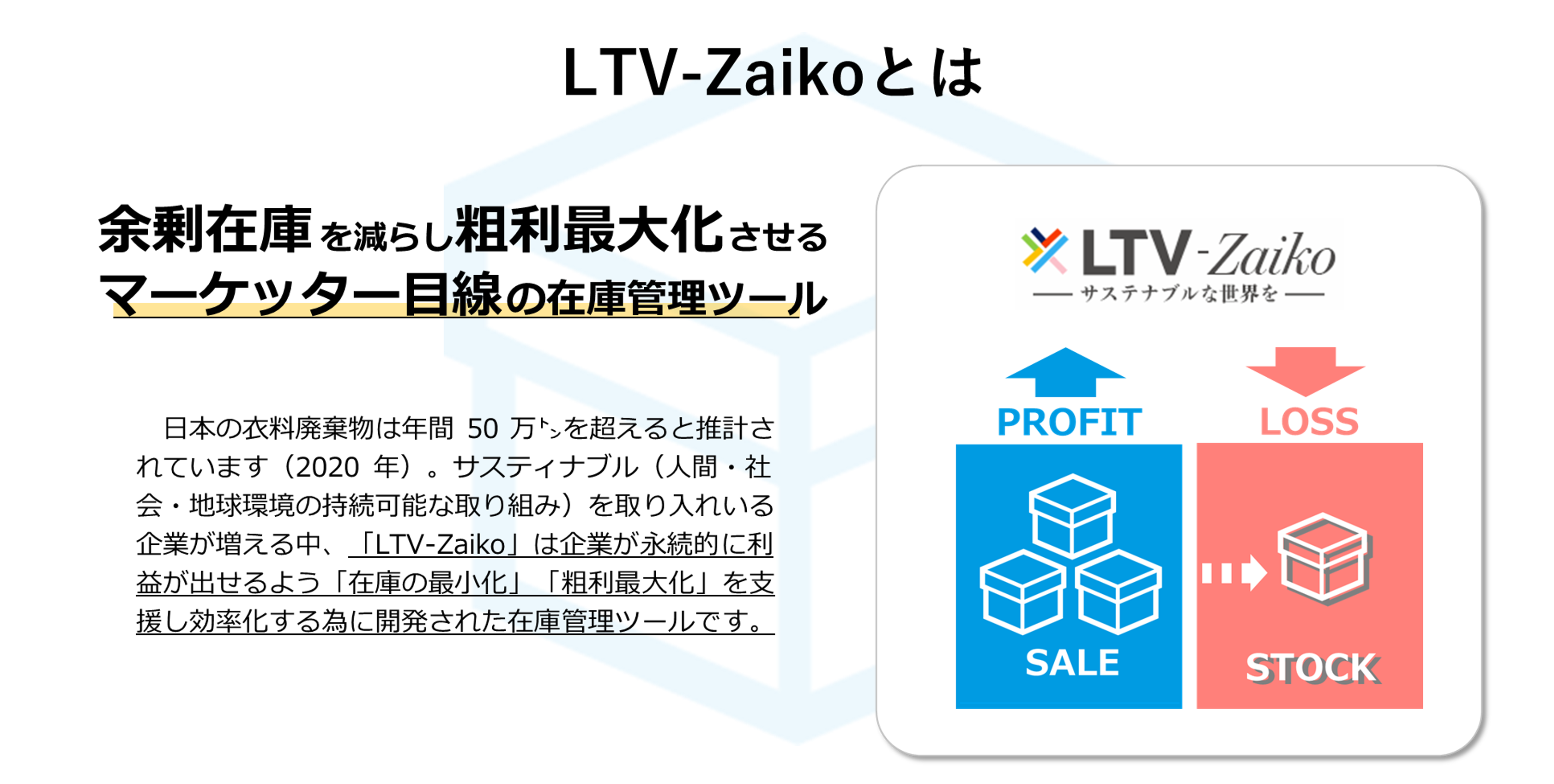 LTVーZaiko とは　余剰在庫を減らし粗利最大化させるマーケッター目線の在庫管理ツール