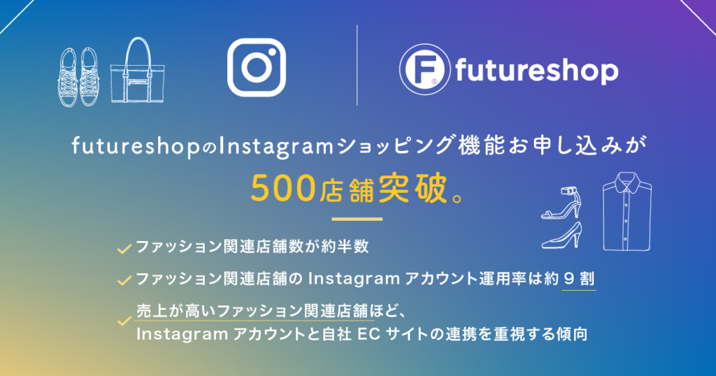 futureshopのInstagramショッピング機能お申し込みが500店舗を突破。自社ECのInstagram運用状況を公開!