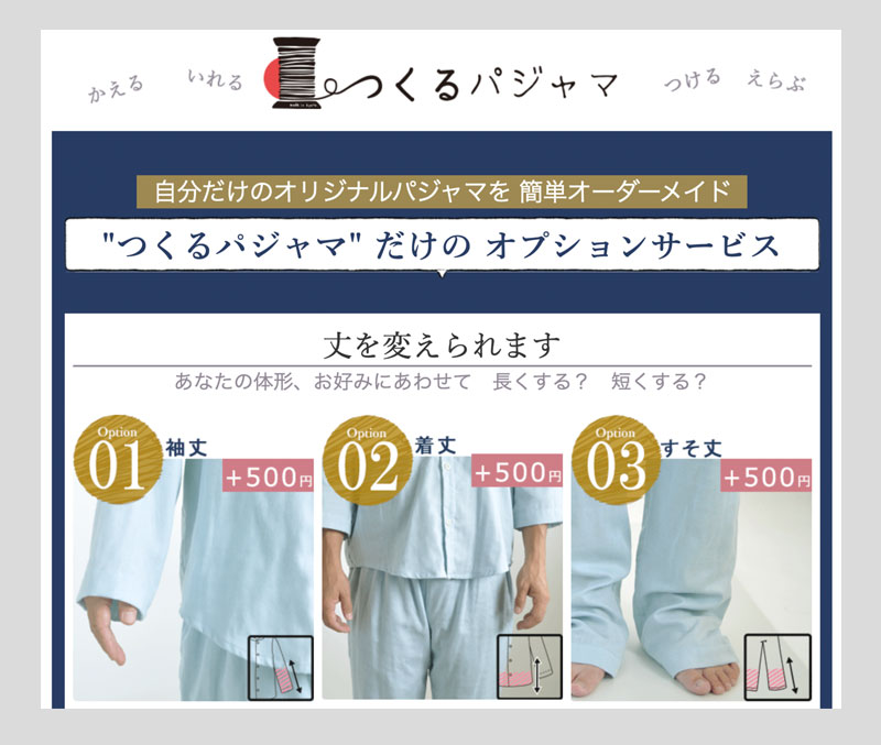 つくるパジャマ、サイトキャプチャー