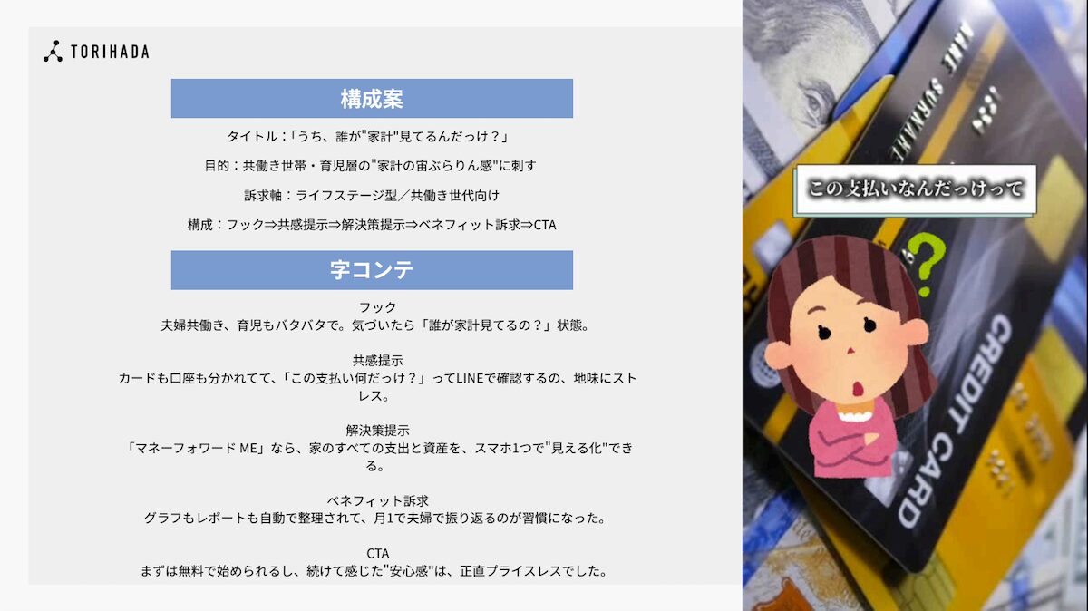 広告クリエイティブの構成案