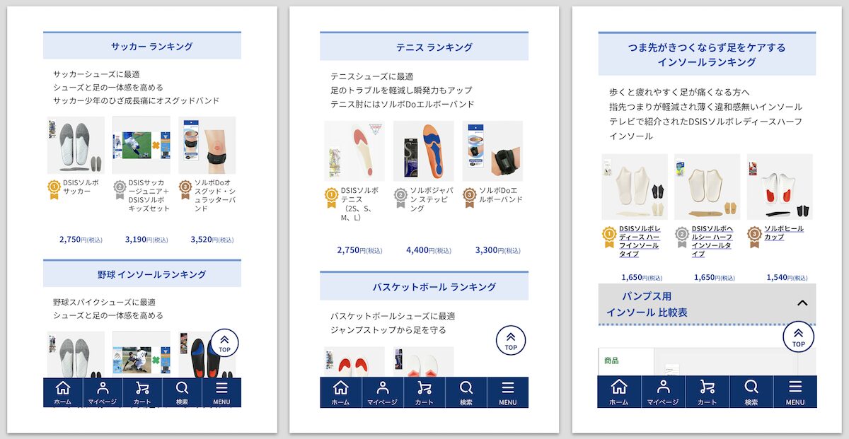 「ソルボ公式オンラインストア」が取り組んでいる参入障壁フレームワークの「購買確率の高いページの量産化」の具体策